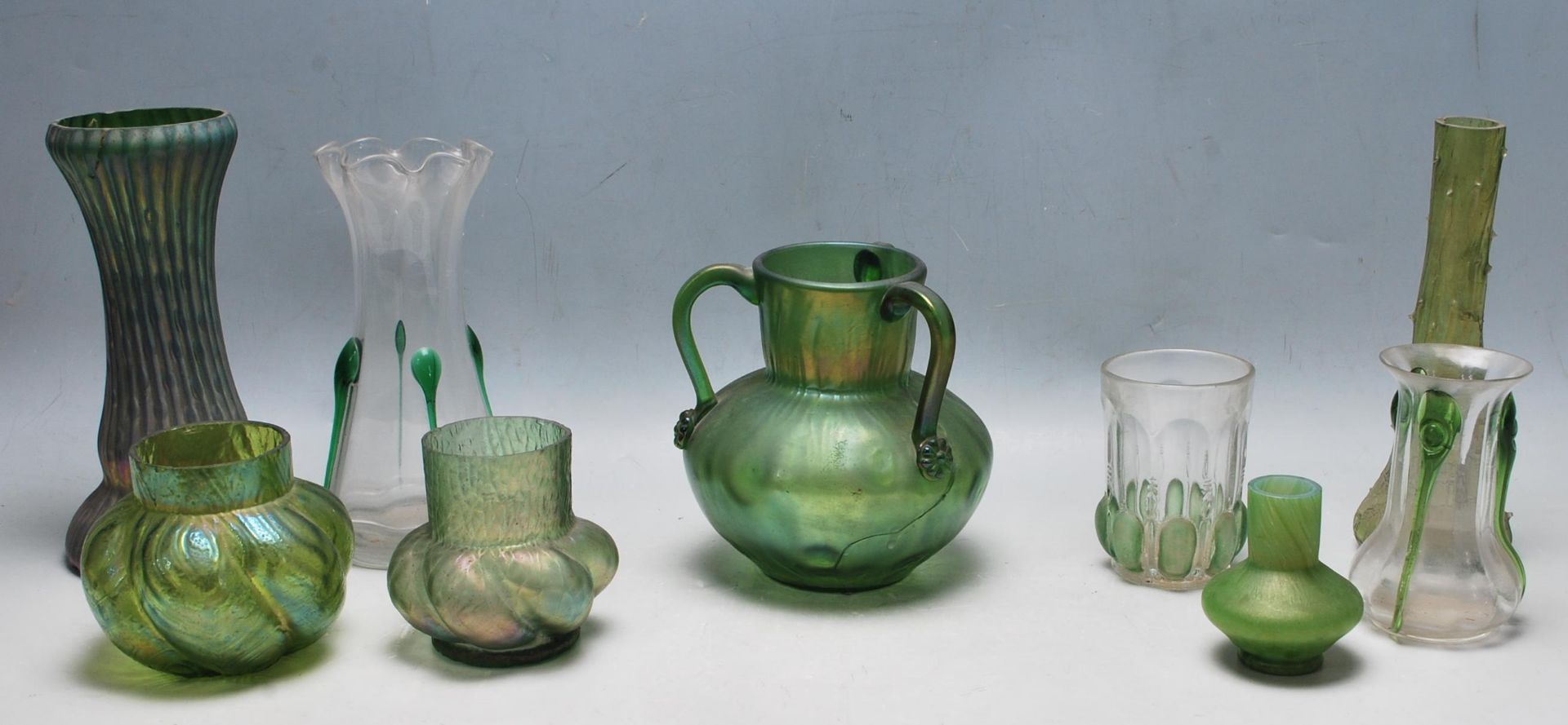 COLLECTION OF VICTORIAN 19TH CENTURY ART NOUVEAU GLASSWARE