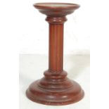 VICTORIAN STYLE WOODEN BUST STAND RAISED ON CIRCULAR FOOT