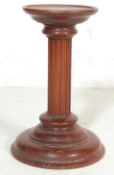 VICTORIAN STYLE WOODEN BUST STAND RAISED ON CIRCULAR FOOT