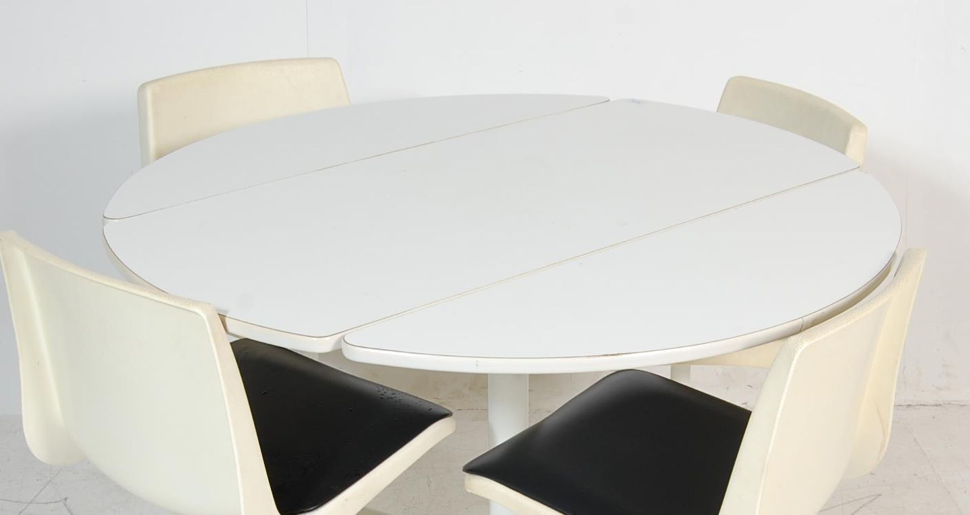 STEELUX LONDON DROP LEAF DINING TABLE / KITCHEN TABLE AND FOUR CHAIRS - Image 2 of 5