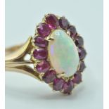 VICTORIAN GOLD OPAL AND RUBY RING
