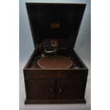 HMV OAK CASED TABLE TOP GRAMOPHONE PLAYER