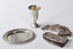 GROUP OF THREE VINTAGE HALLMARKED SILVER CABINET ITEMS