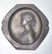 VICTORIAN PEWTER CLASSICAL PEWTER TRAY