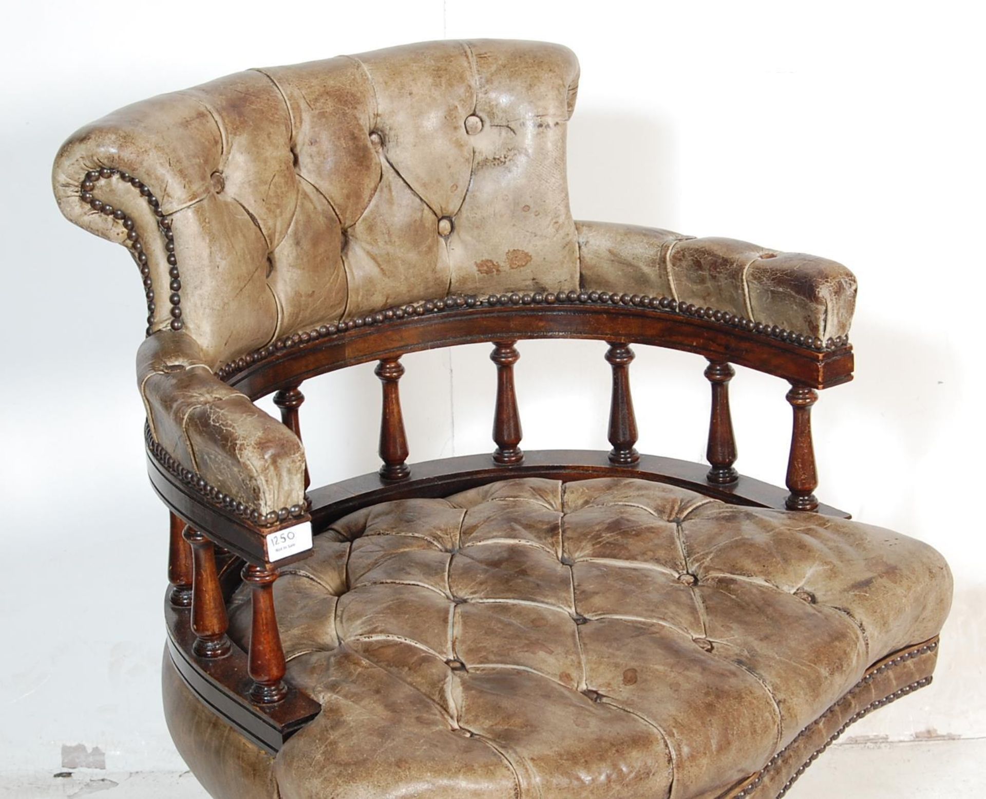 20TH CENTURY TAN LEATHER CHESTERFIELD - Image 2 of 6