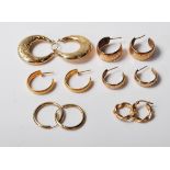 COLLECTION BELIEVED 9CT GOLD CREOLE EARRINGS SETS