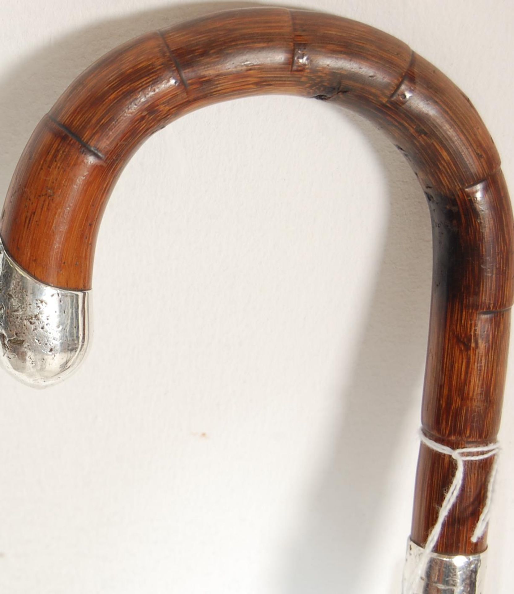 EDWARDIAN BAMBOO AND SILVER WALKING STICK - Image 2 of 5