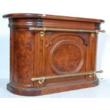 ANTIQUE VICTORIAN STYLE MAHOGANY AND WALNUT BAR OF A DEMILUNE FORM