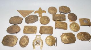 COLLECTION OF AMERICAN BRASS BELT BUCKLES