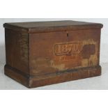 VICTORIAN 19TH CENTURY 1870 PINE BLANKET BOX CHEST