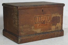 VICTORIAN 19TH CENTURY 1870 PINE BLANKET BOX CHEST