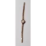 9CT GOLD ROTARY LADIES DRESS WATCH AND STRAP