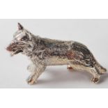 SILVER GERMAN SHEPHERD DOG FIGURINE