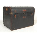 VICTORIAN CANVAS AND WOODEN BOUND STEAMER TRUNK