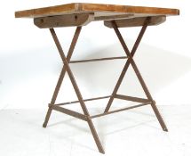INDUSTRIAL UPCYCLED TRESTLE KITCHEN DINING TABLE