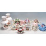 GROUP OF VINTAGE 20TH CERAMIC TEAPOTS AND VASES