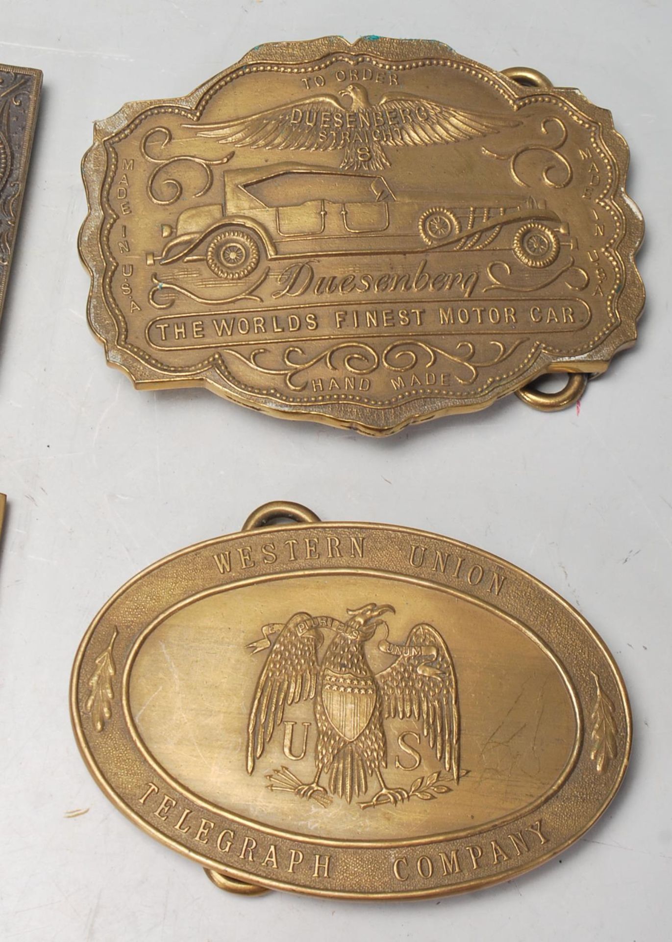COLLECTION OF AMERICAN BRASS BELT BUCKLES - Image 6 of 7