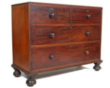 19TH CENTURY MAHOGANY 2 OVER 3 CHEST OF DRAWERS