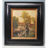 ANTIQUE OIL ON BOARD PAINTING DEPICTING A MILL