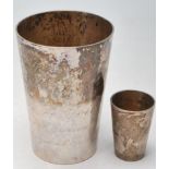 TWO ANTIQUE GERMAN SILVER ENGRAVED CUPS