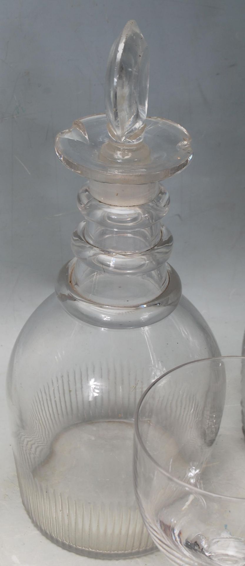 FIVE 18TH CENTURY GEORGIAN GLASS DECANTERS AND VICTORIAN DRINKING GLASSES - Image 8 of 8