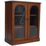 VICTORIAN MAHOGANY LIBRARY BOOKCASE CABINET WITH ARCHTOP GLAZED DOORS