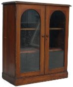 VICTORIAN MAHOGANY LIBRARY BOOKCASE CABINET WITH ARCHTOP GLAZED DOORS