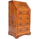 AN ANTIQUE STYLE YEW WOOD GEORGIAN REVIVAL LADIES BUREAU