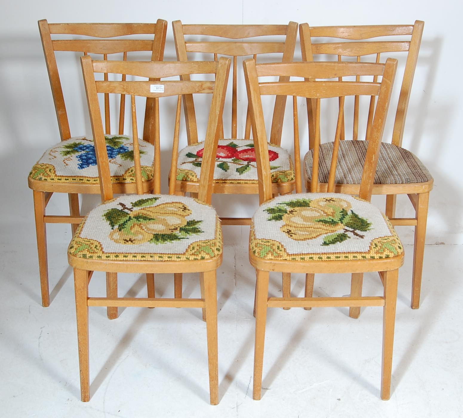 FIVE RETRO 20TH CENTURY DINING CHAIRS / KITCHEN CHAIRS - Image 2 of 5