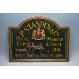 REPRODUCTION P.STANDEN & CO PISTOL MAKERS SHOP ADVERTISING SIGN