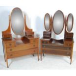 TWO ANTQIUE EDWARDIAN MAHOGANY DRESSING TABLES