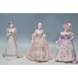 THREE COALPORT LIMITED EDITION CERAMIC FIGURINES - MRS FITZHERBERT - MADAME DE POMPADOUR