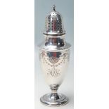 AMERICAN SILVER SUGAR SHAKER WITH REPOUSSE DECORATION