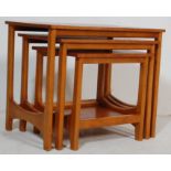 VINTAGE 20TH CENTURY DANISH INSPIRED TEAK WOOD NEST OF TABLES