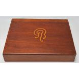 EDWARDIAN MARQUETRY CUTLERY BOX AND PAGE OPENERS