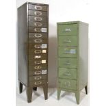 TWO RETRO VINTAGE INDUSTRIAL FACTORY METAL FILING CABINET
