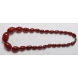 VINTAGE CHERRY BAKELITE BEADED NECKLACE