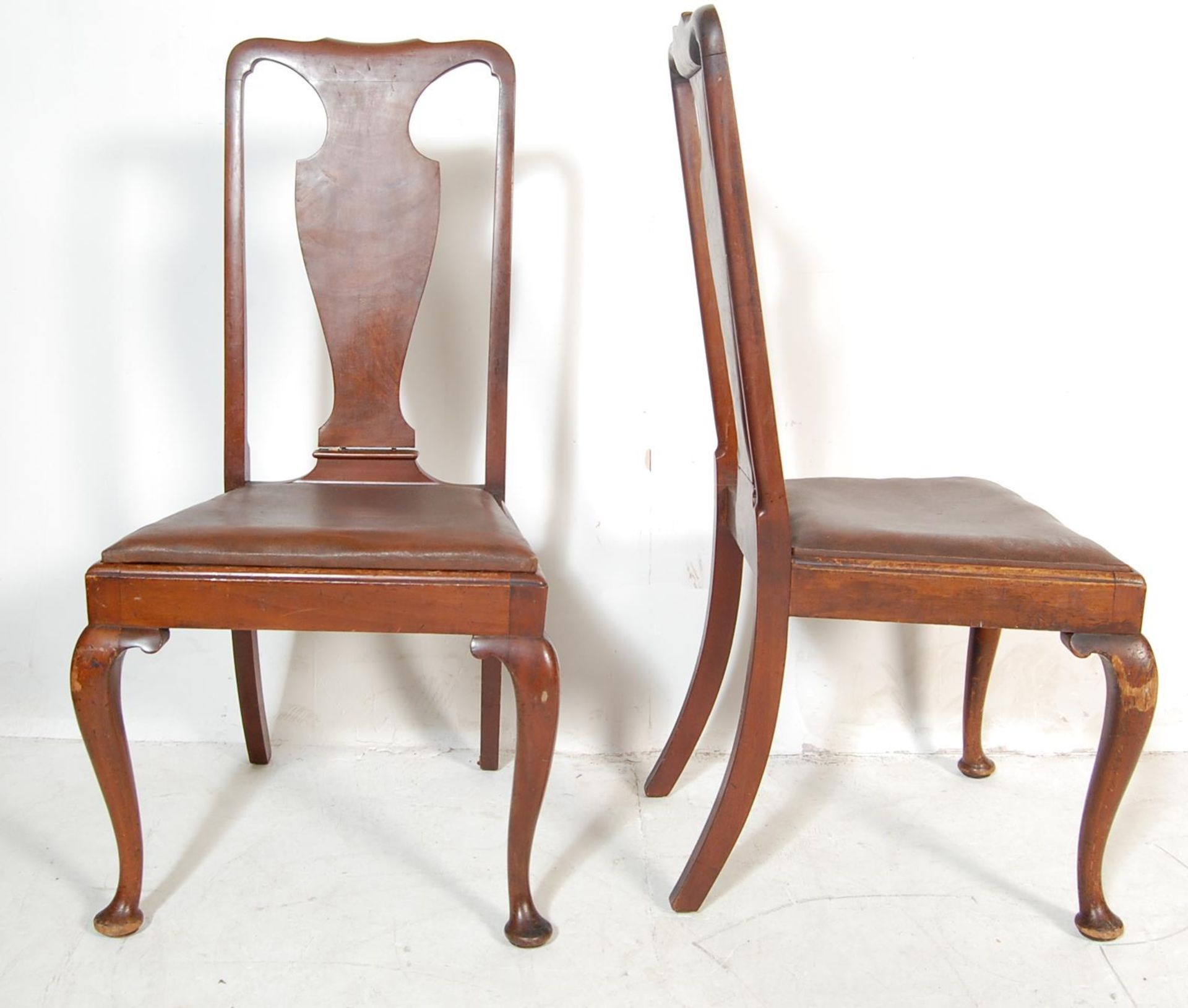 1930’S MAHOGANY DINING CHAIRS WITH FIDDLE BACKREST - Image 4 of 5