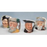 FOUR ROYAL DOULTON CHARACTER JUGS / TOBY JUGS