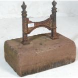 19TH CENTURY VICTORIAN CAST IRON AND STONE BOOT SCRAPER