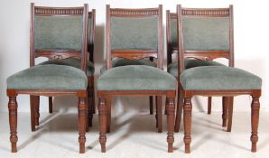 SET OF FOUR VICTORIAN OAK DINING CHAIRS