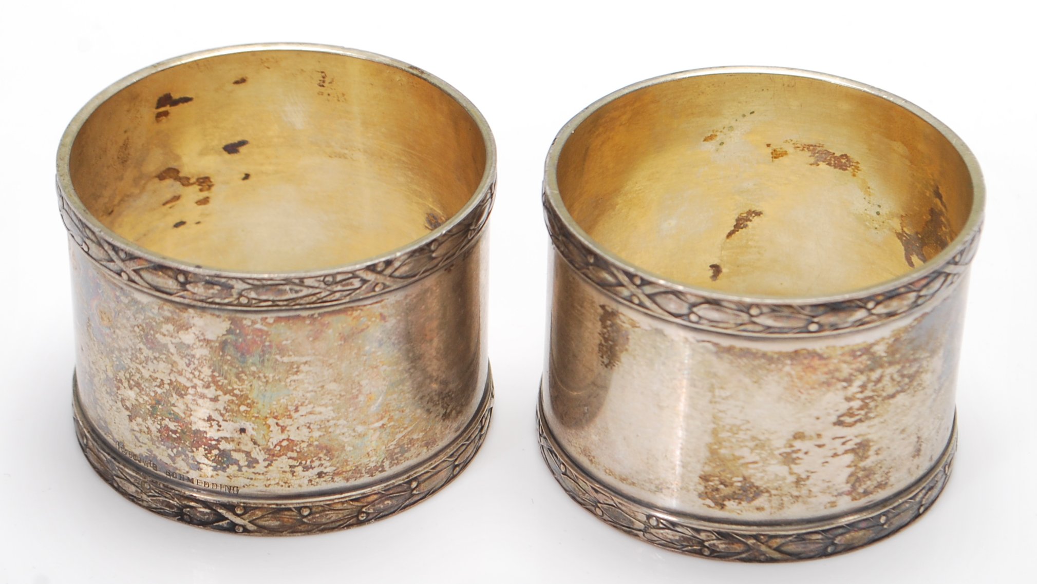 PAIR OF ANTIQUE GERMAN SILVER NAPKIN RINGS - Image 2 of 5