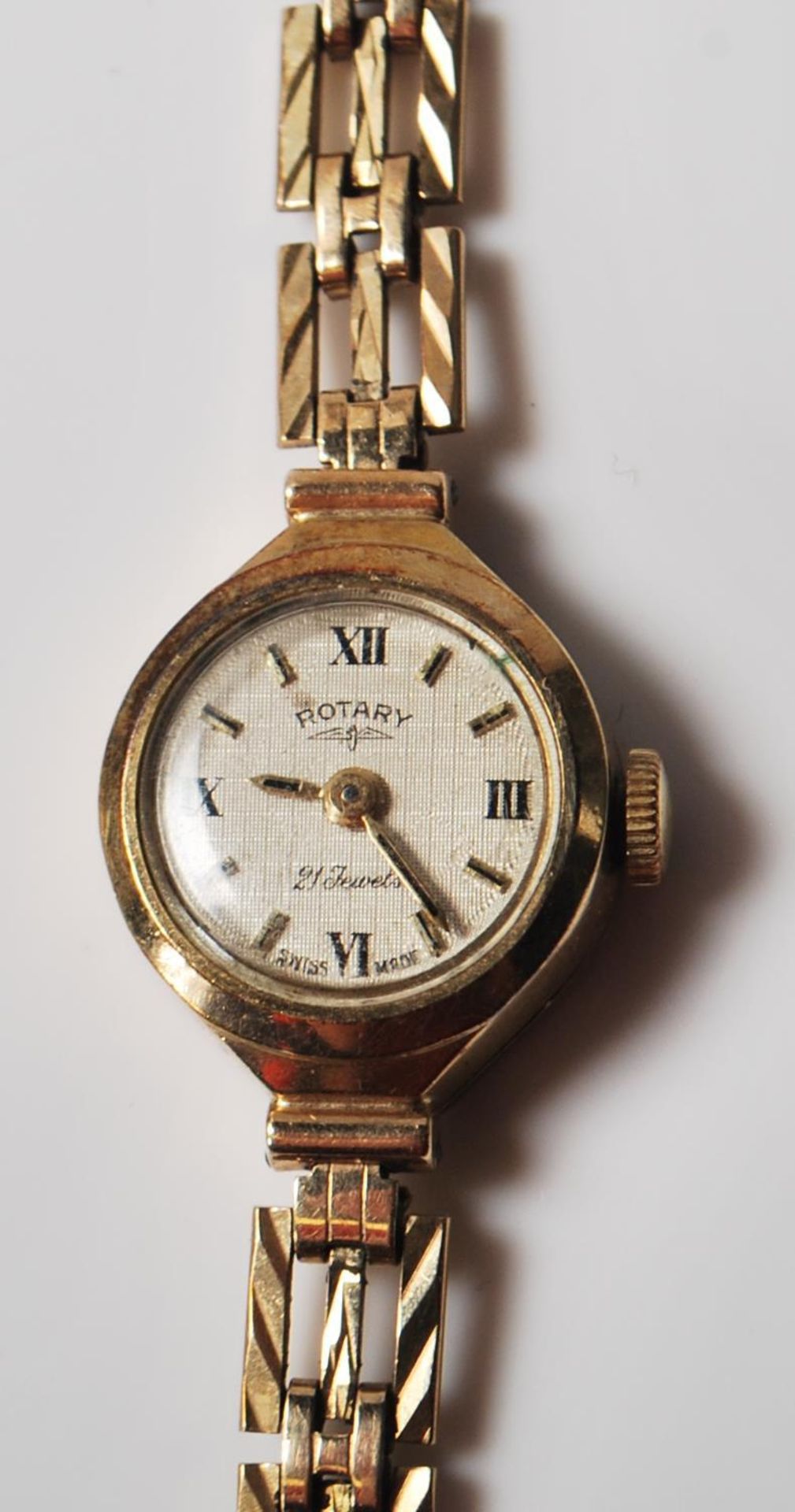9CT GOLD ROTARY LADIES DRESS WATCH AND STRAP - Image 2 of 8