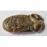 A VINTAGE STYLE BRASS SWAN VESTA