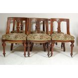 SET OF SIX VICTORIAN 19TH CENTURY AESTHETIC MOVEMENT OAK DINING CHAIRS