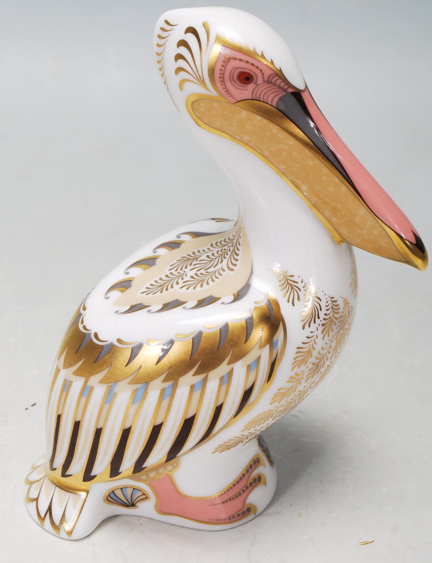 ROYAL CROWN DERBY WHITE PELICAN PAPERWEIGHT WITH GOLD STOPPER - Image 2 of 5