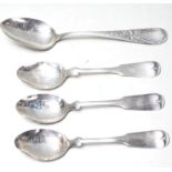 FOUR AMERICAN STERLING SILVER TEASPOONS - TABLESPOON