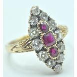 VICTORIAN RUBY AND DIAMOND MARQUISE RING