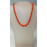 VICTORIAN CORAL BEADED NECKLACE