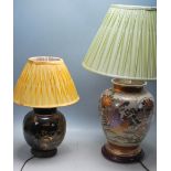 TWO 20TH CENTURY ANTIQUE STYLE CHINESE ORIENTAL TABLE LAMPS